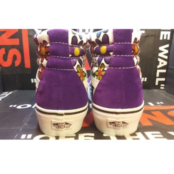 VANS Sk8-Hi Platform 2 Glitter Daisies Rainbow White Purple Men's 3.5/Women's 5 - Picture 11 of 12